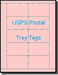 AMP LTP-4000  4000 USPS Postal Pink Laser Tray Tags for Periodicals